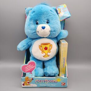 Care Bears 2003 Champ Care Bear 13" Blue Trophy SEALED VHS Retired Play Along